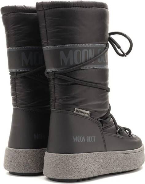 Moon Boot Kids logo-print round-toe boots Black