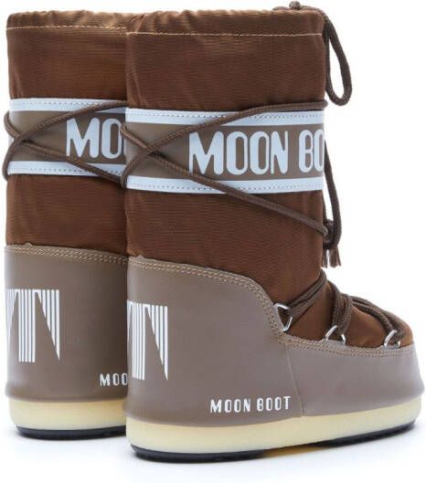 Moon Boot Kids logo-print round-toe boots Brown