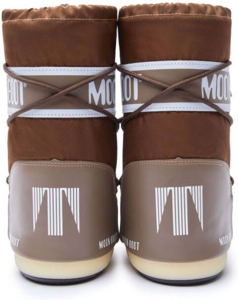 Moon Boot Kids logo-print round-toe boots Brown