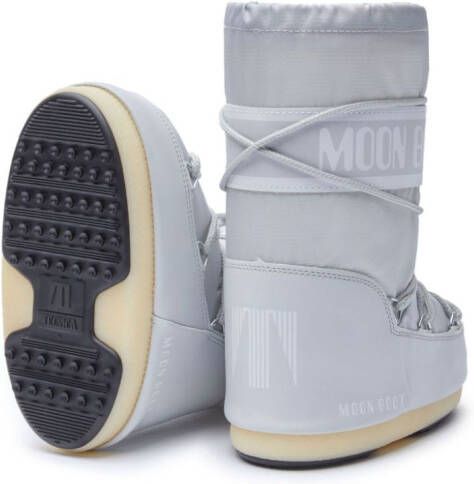 Moon Boot Kids logo-print round-toe bots Grey