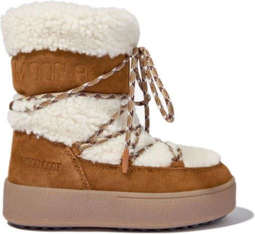 Moon Boot Kids Ltrack Tube shearling boots Brown