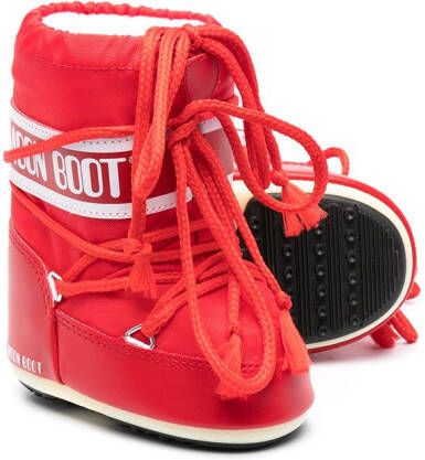 Moon Boot Kids mini logo snow boots Red