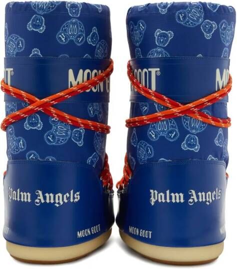 Moon Boot Kids x Palm Angels Icon bear-print boots Blue