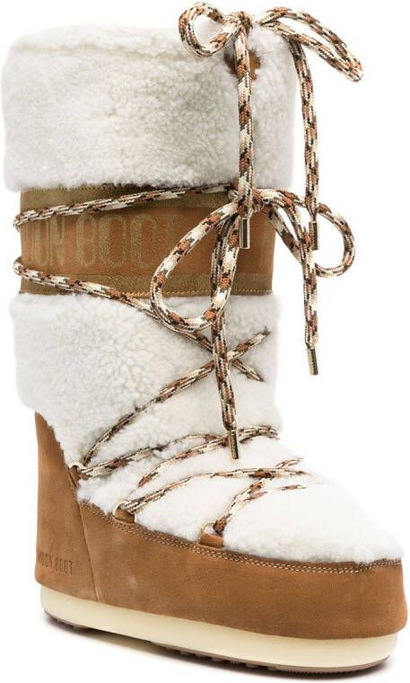 Moon Boot LAB69 Icon shearling snow boots Neutrals