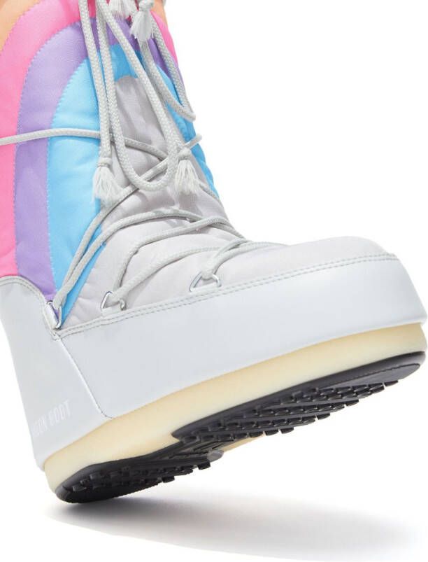 Moon Boot logo rainbow-print snow boots White