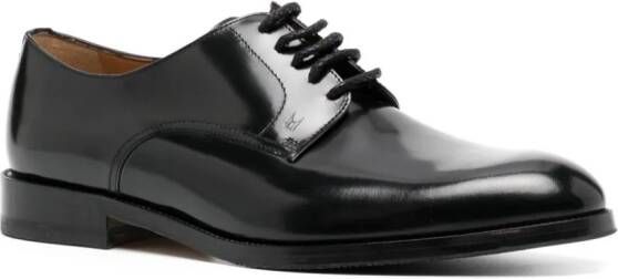 Moreschi almond-toe leather derby shoes Black