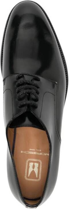 Moreschi almond-toe leather derby shoes Black