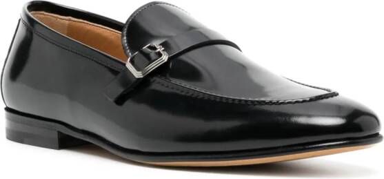 Moreschi almond-toe leather loafers Black