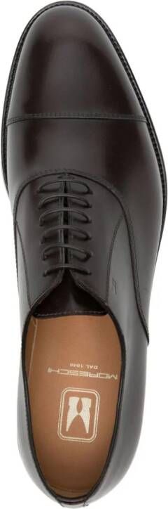 Moreschi Cleveland panelled leather oxford shoes Brown