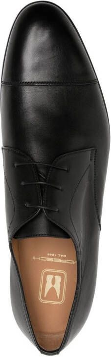 Moreschi lace-up leather derby shoes Black
