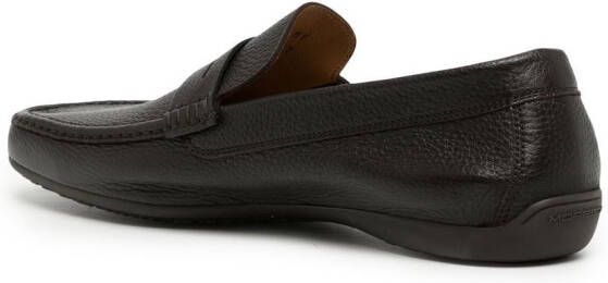 Moreschi Minorca pebbled loafers Brown