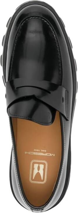 Moreschi penny-slot leather loafers Black