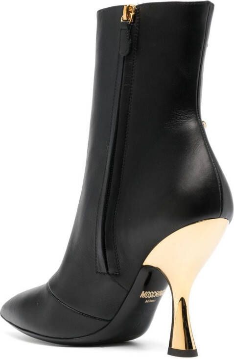 Moschino 100mm faucet-detail leather boots Black