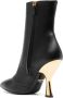 Moschino 100mm faucet-detail leather boots Black - Thumbnail 3