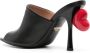Moschino 100mm heart-detail leather mules Black - Thumbnail 3