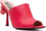 Moschino 100mm heart-detail leather mules Red - Thumbnail 2