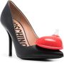 Moschino 100mm heart-detail leather pumps Black - Thumbnail 2