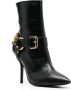 Moschino 100mm logo-lettering leather boots Black - Thumbnail 2
