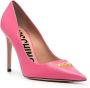 Moschino 100mm logo-lettering pumps Pink - Thumbnail 2