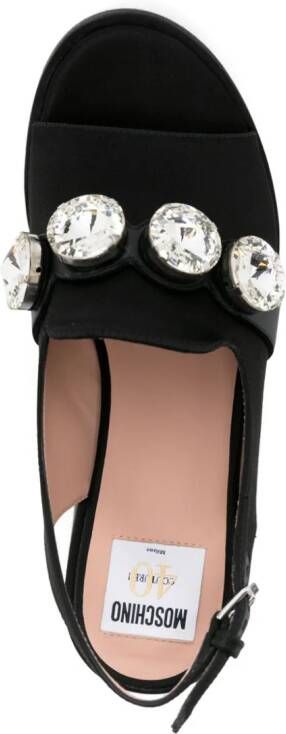 Moschino 105mm crystal-detailing platform sandals Black