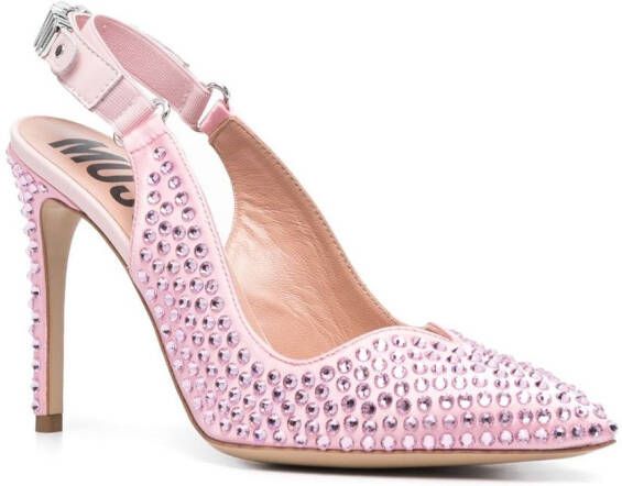 Moschino 105mm crystal-embellished pumps Pink