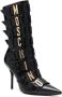 Moschino 105mm logo-plaque leather boots Black - Thumbnail 2