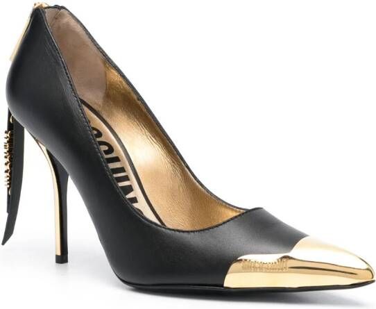 Moschino 105mm pull-tab leather pumps Black