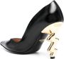 Moschino 105mm sculpted-heel leather pumps Black - Thumbnail 3