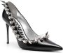 Moschino 105mm spike-embellished leather pumps Black - Thumbnail 2