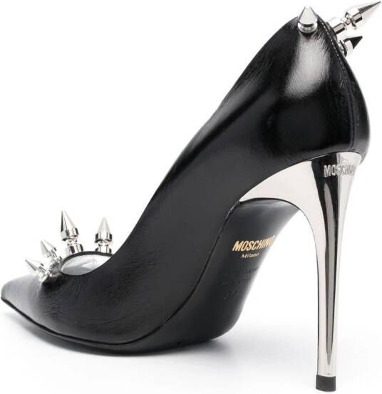 Moschino 105mm spike-embellished leather pumps Black