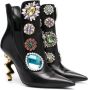 Moschino 110mm crystal-embellished leather boots Black - Thumbnail 2