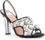 Moschino 110mm crystal-embellished leather sandals Black - Thumbnail 2