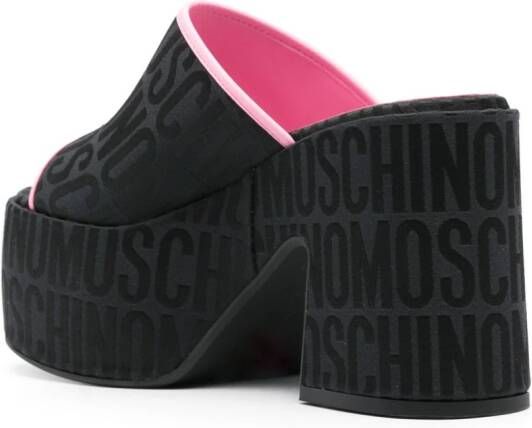 Moschino 110mm logo-jacquard mules Black