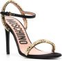 Moschino 110mm logo-plaque leather sandals Black - Thumbnail 2