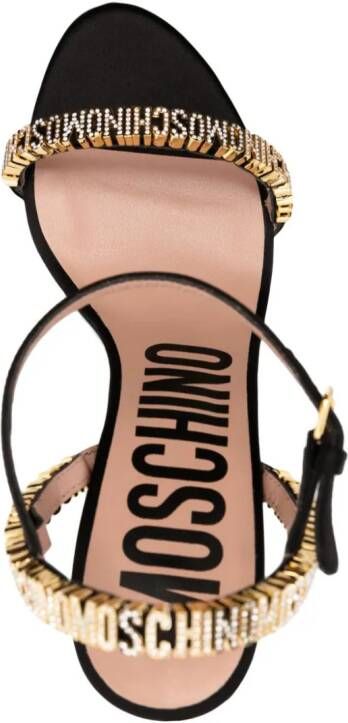 Moschino 110mm logo-plaque leather sandals Black
