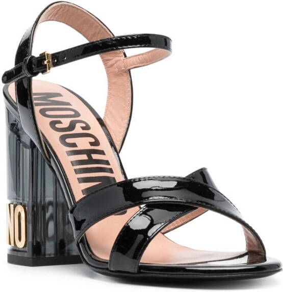 Moschino 110mm patent leather sandals Black