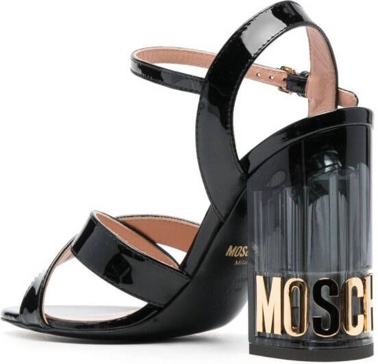 Moschino 110mm patent leather sandals Black