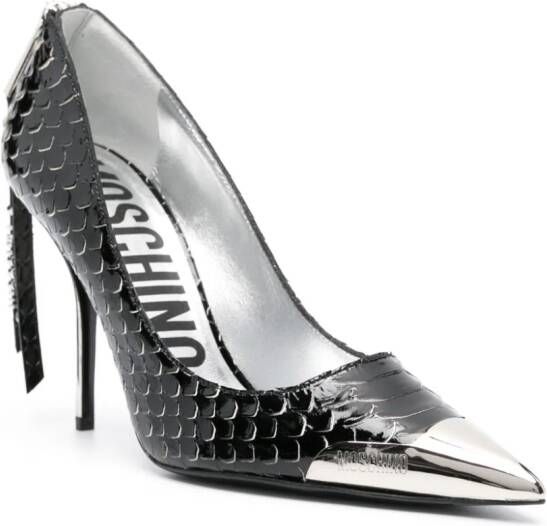 Moschino 110mm snakeskin-effect leather pumps Black