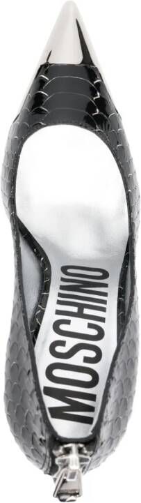 Moschino 110mm snakeskin-effect leather pumps Black