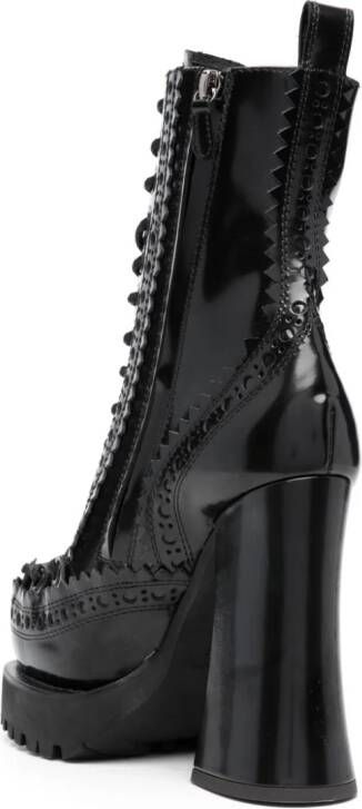 Moschino 120mm lace-up leather boots Black