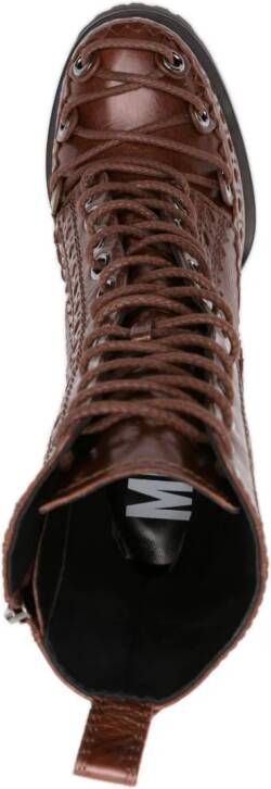 Moschino 125mm lace-up ankle boots Brown