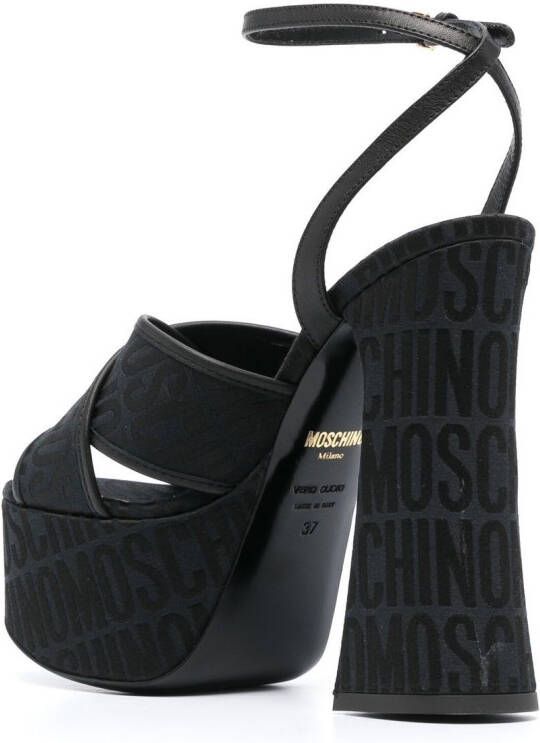 Moschino 140mm logo-jacquard sandals Black