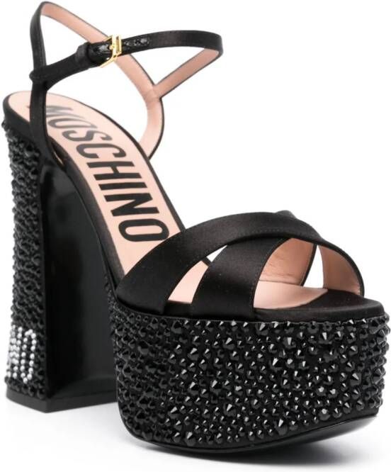 Moschino 145mm crystal-embellished sandals Black