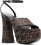 Moschino 145mm logo-print platform sandals Brown - Thumbnail 2