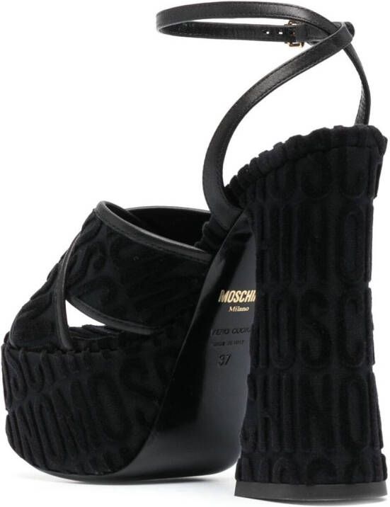 Moschino 150mm block heel sandals Black