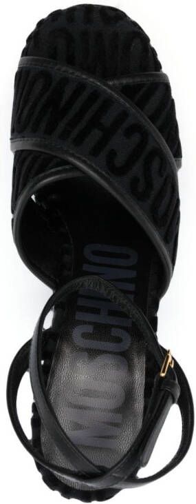 Moschino 150mm block heel sandals Black