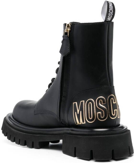 Moschino 45mm logo-print ankle boots Black