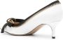 Moschino 65mm bow-detail leather pumps White - Thumbnail 3