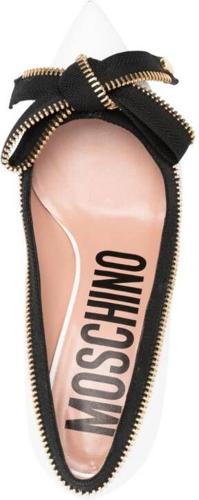Moschino 65mm bow-detail leather pumps White