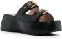 Moschino 65mm leather platform sandals Black - Thumbnail 2
